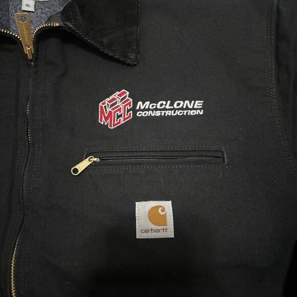 Vintage Carhartt Jacket Mens XL Detroit J001 BLK Black Blanket Lined Made in USA - Picture 3 of 8